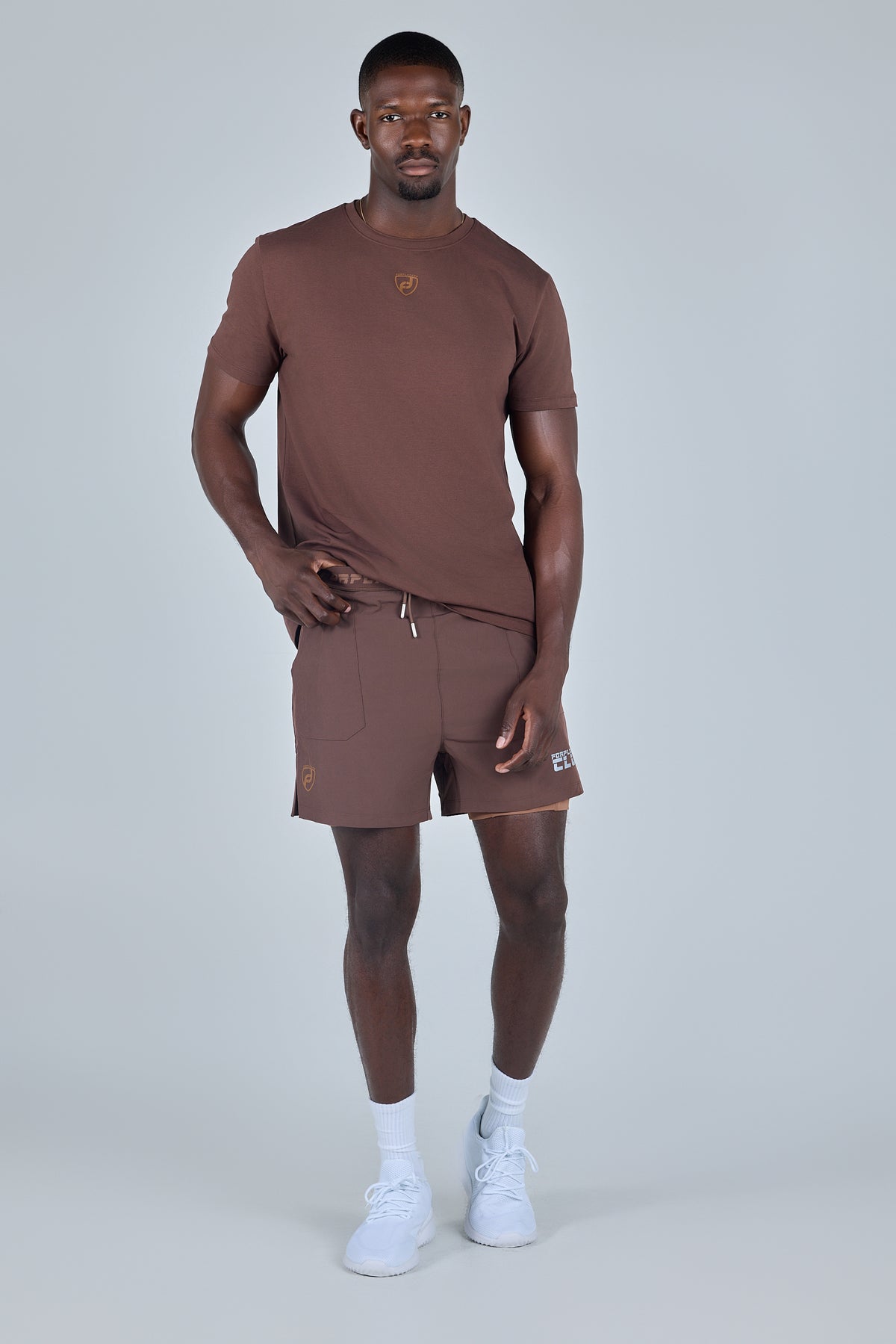 Unisex-brown-tshirt-with-arm-sleeves