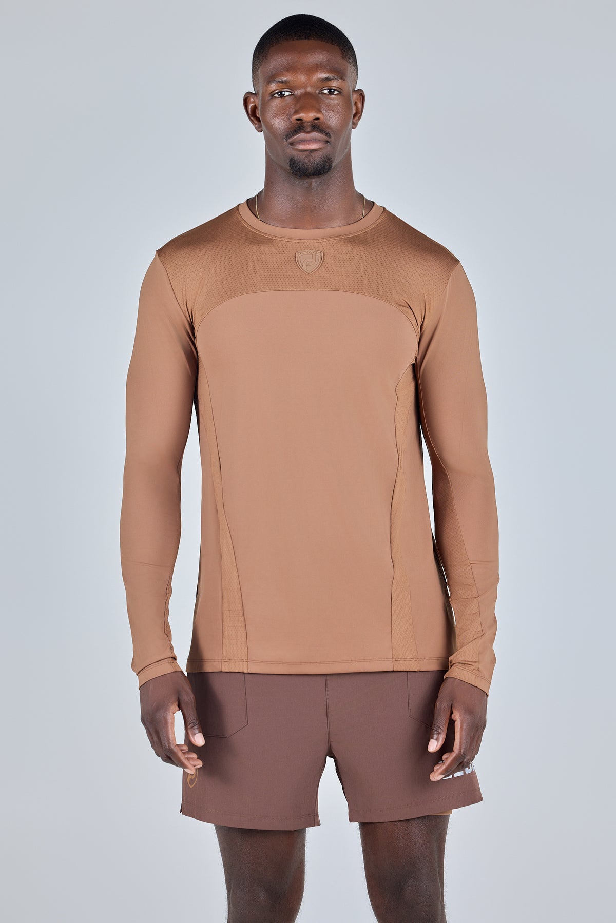 Unisex-brown-long-sleeves-performance-tshirt