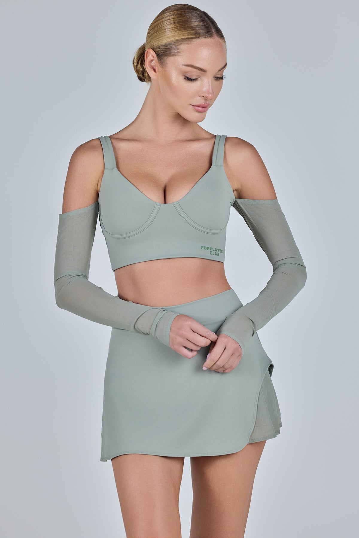 Women-sage-off-shoulder-sleeves-sports-bra