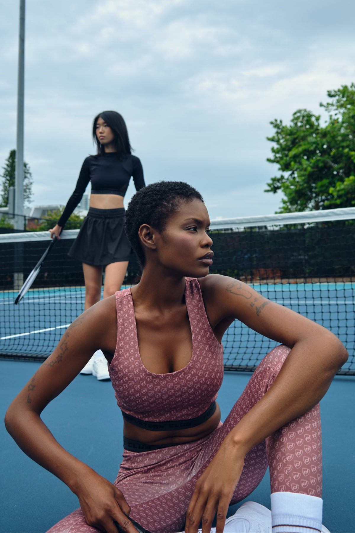 Reddish-brown FPC logo print sports bra