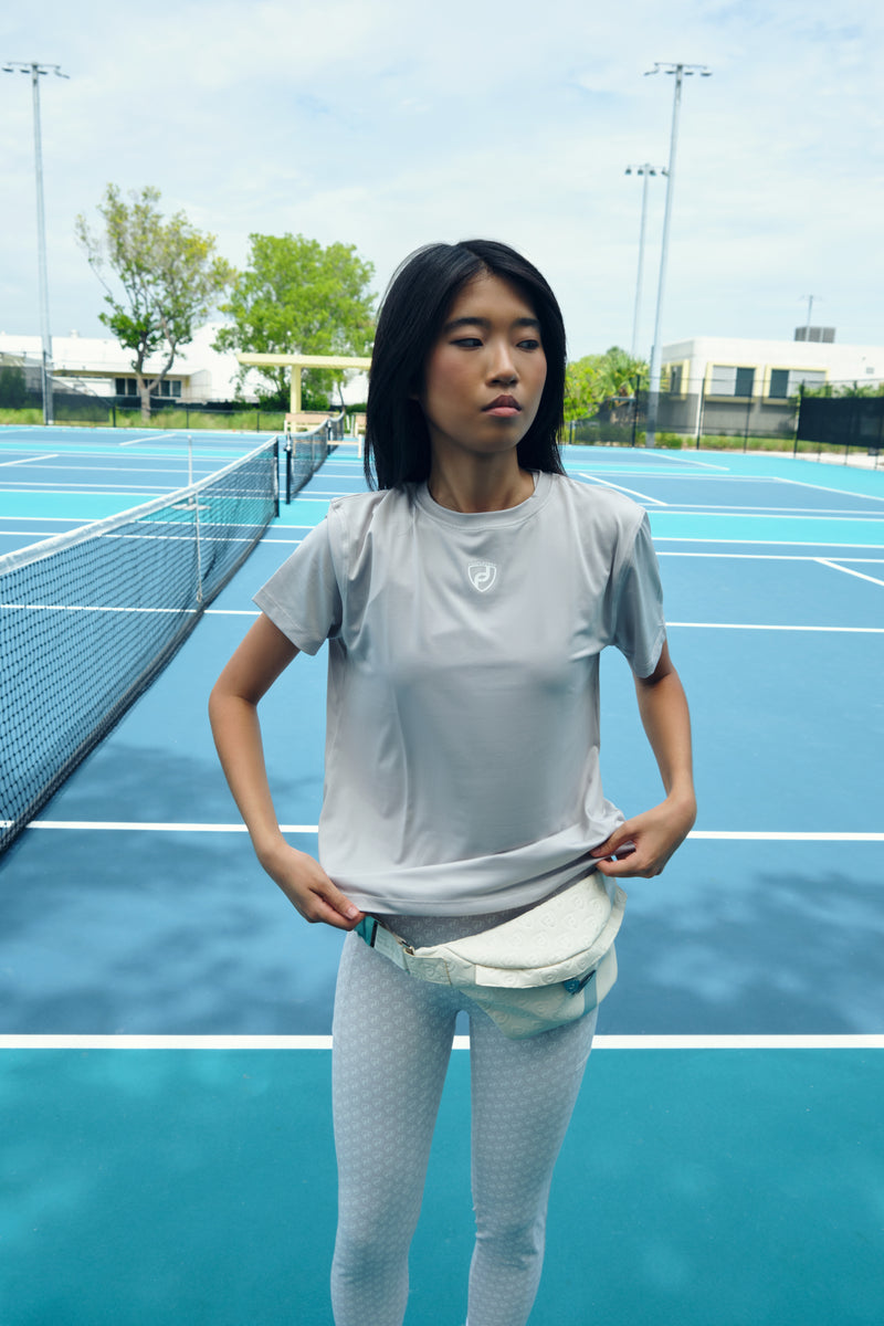 Light gray unisex performance tennis t-shirt